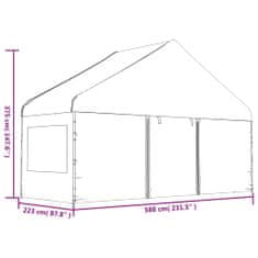 Greatstore Altán se střechou bílý 5,88 x 2,23 x 3,75 m polyethylen