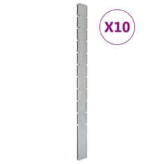 Vidaxl Plotové sloupky 10 ks stříbrné 260 cm pozinkovaná ocel