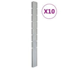 Vidaxl vidaXL Plotové sloupky 10 ks Stříbrná 200 cm Pozinkovaná ocel