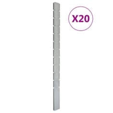 Vidaxl vidaXL plotové sloupky 20 ks, stříbrná, 280 cm, pozinkovaná ocel