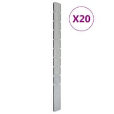 Vidaxl vidaXL plotové sloupky 20 ks, stříbrná, 240 cm, pozinkovaná ocel