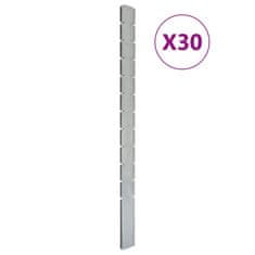Vidaxl vidaXL plotové sloupky 30 ks, stříbrná, 280 cm, pozinkovaná ocel