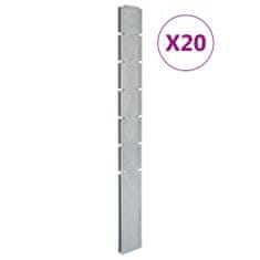 Vidaxl Plotové sloupky 20 ks stříbrné 180 cm pozinkovaná ocel