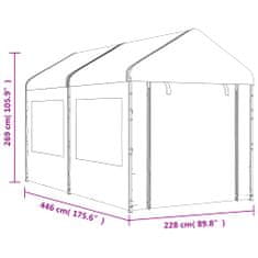 Vidaxl Altán se střechou bílý 4,46 x 2,28 x 2,69 m polyethylen