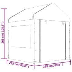 Vidaxl Altán se střechou bílý 11,15 x 2,28 x 2,69 m polyethylen