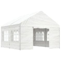 Greatstore Altán se střechou bílý 4,46 x 4,08 x 3,22 m polyethylen