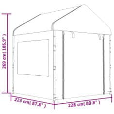 Vidaxl Altán se střechou bílý 20,07 x 2,28 x 2,69 m polyethylen