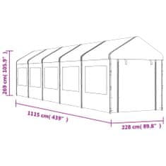 Vidaxl Altán se střechou bílý 11,15 x 2,28 x 2,69 m polyethylen