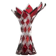 Caesar Crystal Váza Harlequin, barva rubín, výška 270 mm