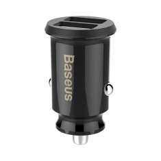 shumee Mini nabíječka do auta pro telefon 2x USB Grain Car Charger černá