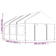 Vidaxl Altán se střechou bílý 6,69 x 4,08 x 3,22 m polyethylen