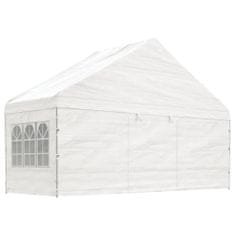 Greatstore Altán se střechou bílý 5,88 x 2,23 x 3,75 m polyethylen