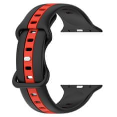 X-Site Řemínek pro Apple watch silikonový 42/44/45/49mm černočervený