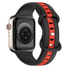 X-Site Řemínek pro Apple watch silikonový 42/44/45/49mm černočervený