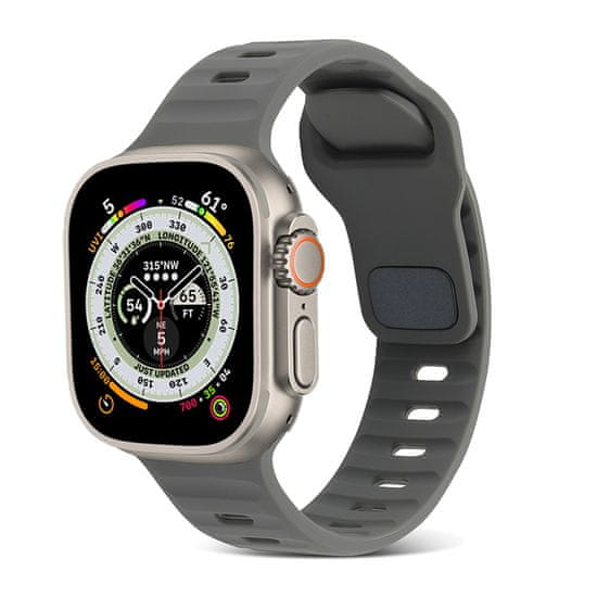 X-Site Řemínek pro Apple watch silikonový sportovní 42/44/45/49mm šedý