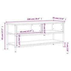 Vidaxl TV skříňka šedá sonoma 100 x 35 x 45 cm kompozitní dřevo