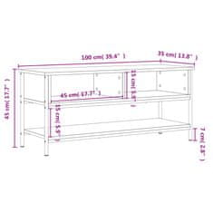 Vidaxl TV skříňka hnědý dub 100 x 35 x 45 cm kompozitní dřevo