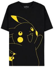CurePink Pánské tričko Pokémon: Pikachu (S) černá bavlna