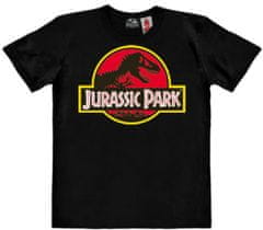 CurePink Dětské tričko Jurassic Park|Jurský park: Organic (152-164 cm) černá bavlna