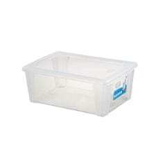 Stefanplast Plastový úložný box s víkem průhledný SCATOLA 10L,36.5x25.5x14cm