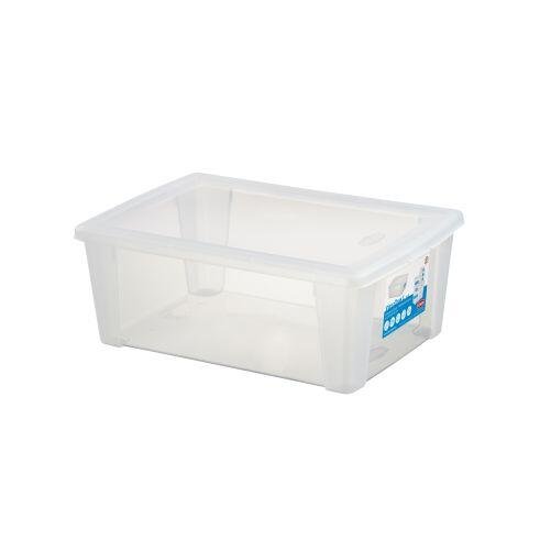 Stefanplast Plastový úložný box s víkem průhledný SCATOLA 10L,36.5x25.5x14cm