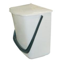STREFA Plastový odpadkový koš do kuchyňské linky, 8l, bílý