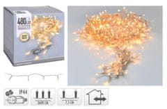 Pollin Osvětlení vánoční 36m 480LED teplá BÍ, TRA drát