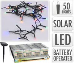 Osvětlení solární 2m, 50LED, barevné, ZE drát