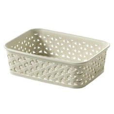 Curver Košík RATTAN plastový krémový 20x14x6cm "Y" STYLE