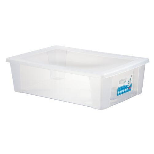 Stefanplast Plastový úložný box s víkem průhledný SCATOLA 30L, 59x39x17cm