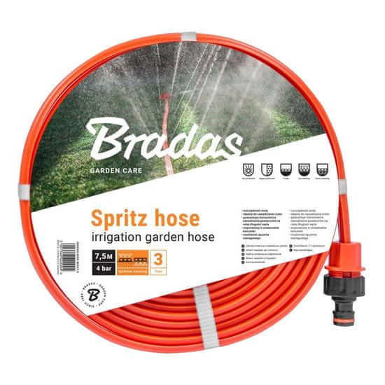 Bradas hadice rozstřik.plochá SPRITZ 1/2" 7,5m + spojky