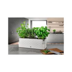 Plastkon květináč COBBLE TRIO samozavl. dekorativní 40x14cm ledově BÍ