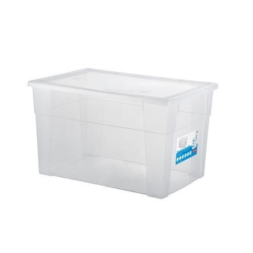 Stefanplast Box úložný SCATOLA 62l, 60x40x35cm s víkem plastový transparentní