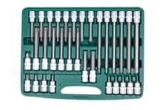 Jonnesway Hlavice 1/2” TORX, vel. T20-T70, krátké a prodloužené, sada 32 ks - S07H4932S