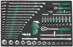 Jonnesway Modul - palcová gola sada 1/4" a 1/2", očkoploché klíče, 69 ks - S05H4269SV