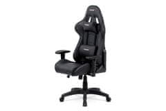 Autronic Kancelářská židle Kancelářská židle houpací mech., černá koženka, plast. kříž (KA-F03 BK)
