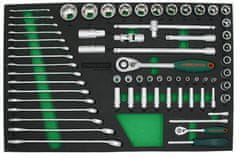 Jonnesway Modul - gola sada 1/4" a 1/2", 6hranné hlavice, očkoploché klíče - S04H42165SV