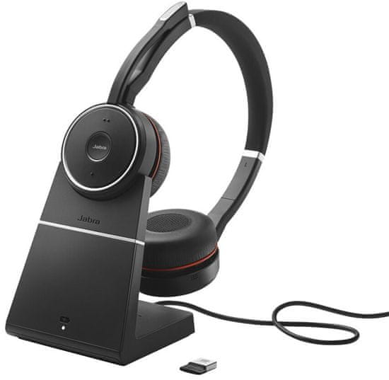 Jabra Evolve 75, Duo, USB-BT, MS, stojánek