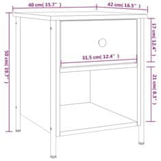 Vidaxl Noční stolky 2 ks kouřový dub 40 x 42 x 50 cm kompozitní dřevo