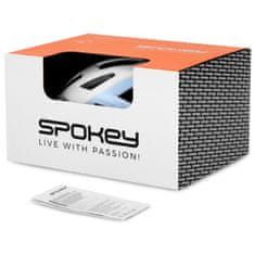 Spokey POINTER Cyklistická přilba s LED blikačkou, 58-61 cm, bílo-modrá