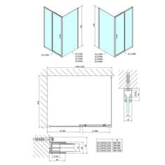 POLYSAN EASY obdélníkový sprchový kout 1200x900mm L/P varianta, sklo Brick EL1238EL3338 - Polysan
