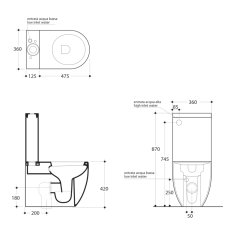 KERASAN FLO WC kombi, spodní/zadní odpad, bílá WCSET11-FLO - Kerasan