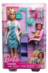 Mattel Barbie Povolání herní set s panenkou - Zubařka blondýnka DHB63