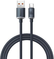 BASEUS nabíjecí / datový kabel Crystal Shine Series USB-A - USB-C, 100W, 1.2m, černá