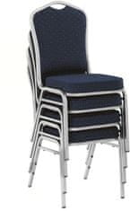 Halmar Kovová židle K66S, modrá / stříbrná