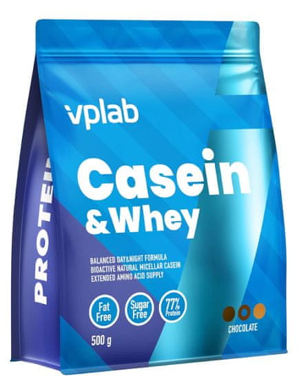 VPLAB VPLab Casein & Whey 500, micelární kasein a syrovátkový koncentrát, Čokoláda