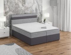 Veneti Boxspringová postel s úložným prostorem SISI COMFORT - 200x200, světle šedá / šedá