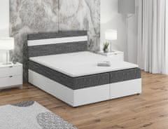 Veneti Boxspringová postel s úložným prostorem SISI COMFORT - 200x200, šedá / bílá