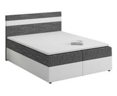 Veneti Boxspringová postel s úložným prostorem SISI COMFORT - 200x200, šedá / bílá