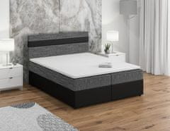 Veneti Boxspringová postel s úložným prostorem SISI COMFORT - 200x200, šedá / černá